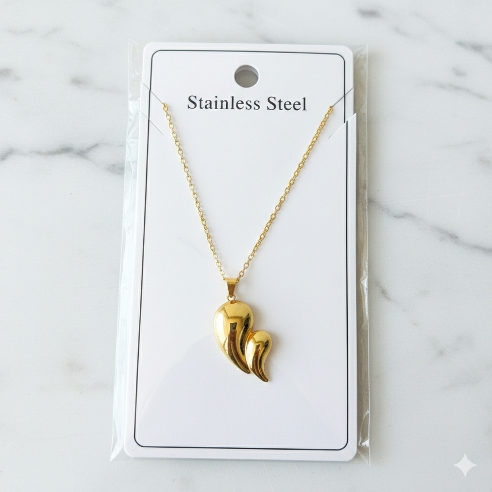 Stainless Steel Elegant Gold Pendant Necklace